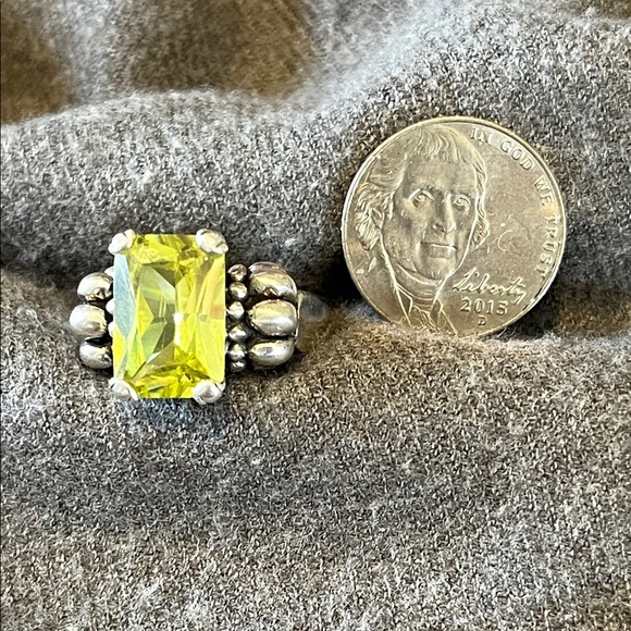 Sterling Lemon Quartz Ring-size 9 - Picture 5 of 11